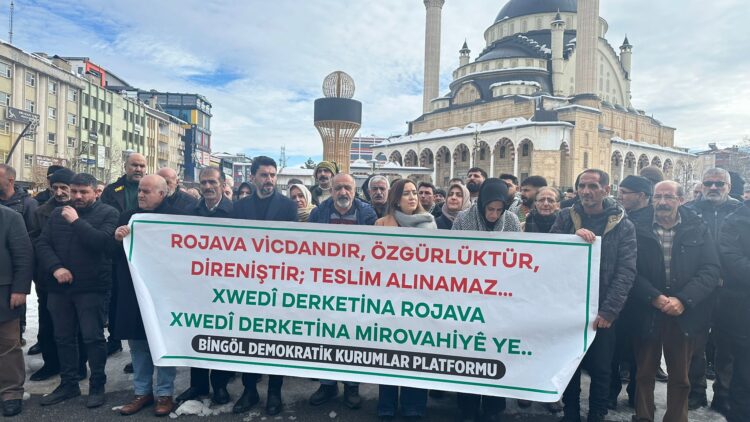 Bingöl'de Halep protestosu: 'Kürt mahallelerine saldırılar insanlık suçudur'